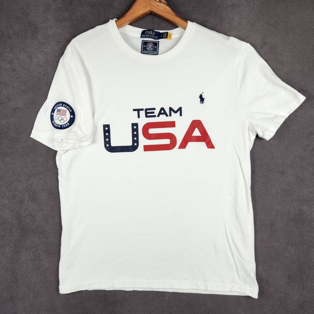 Polo Ralph Lauren Team USA Shirt Mens Large White 2022 Olympic Games Graphic Tee